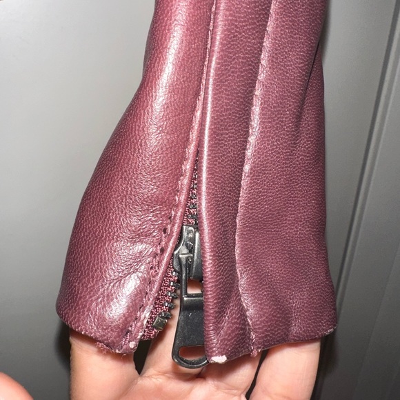 3xs DANIER burgundy leather motorcycle jacket. Fits like xs. - Picture 5 of 10
